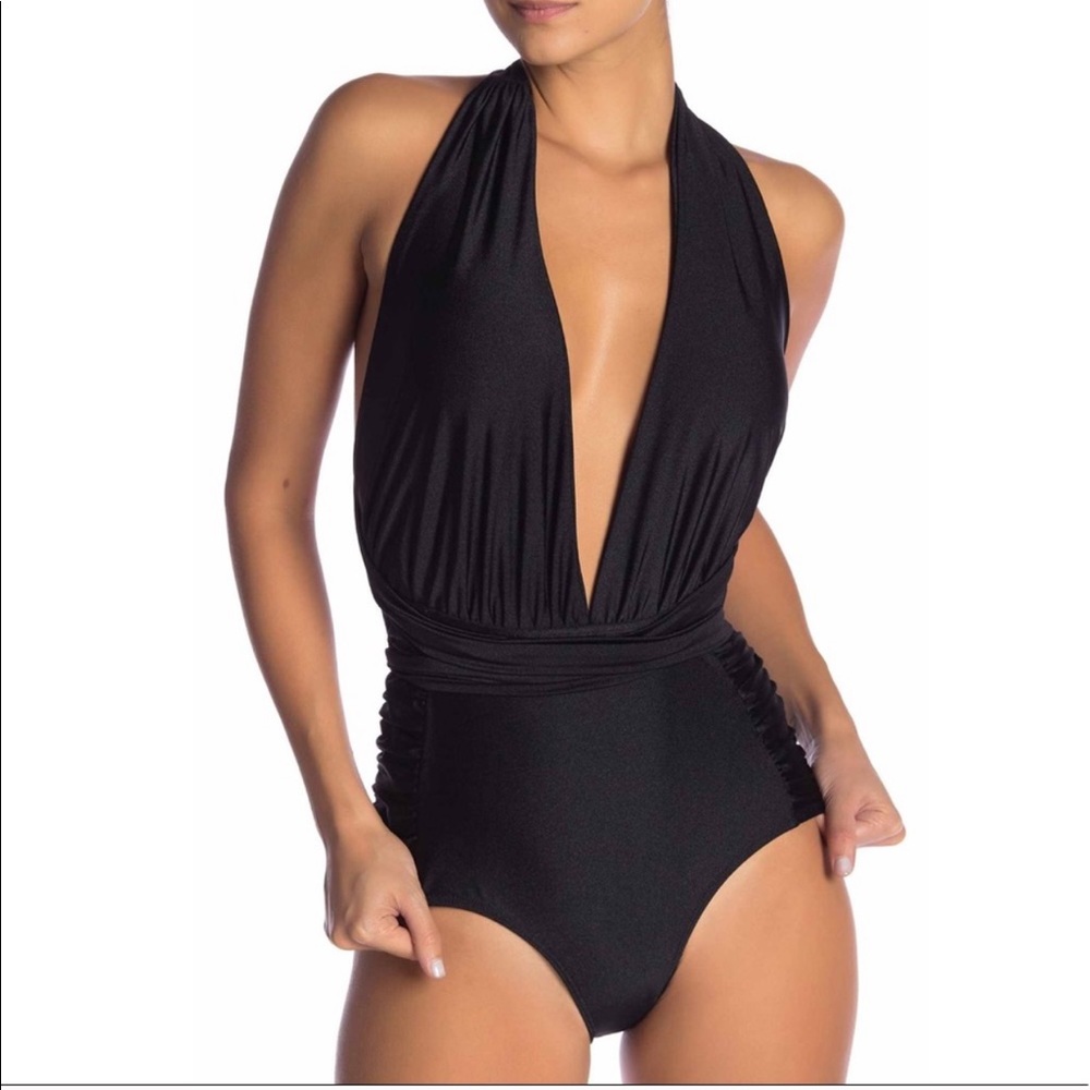 NWT Nicole Miller Black One Piece Swimsuit